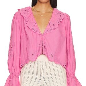Free People Pink Floral Blouse